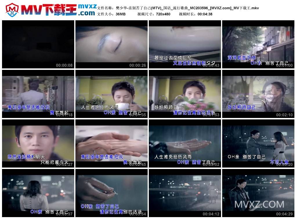 樊少华-亲别苦了自己(MTV)_国语_流行歌曲_MC203596